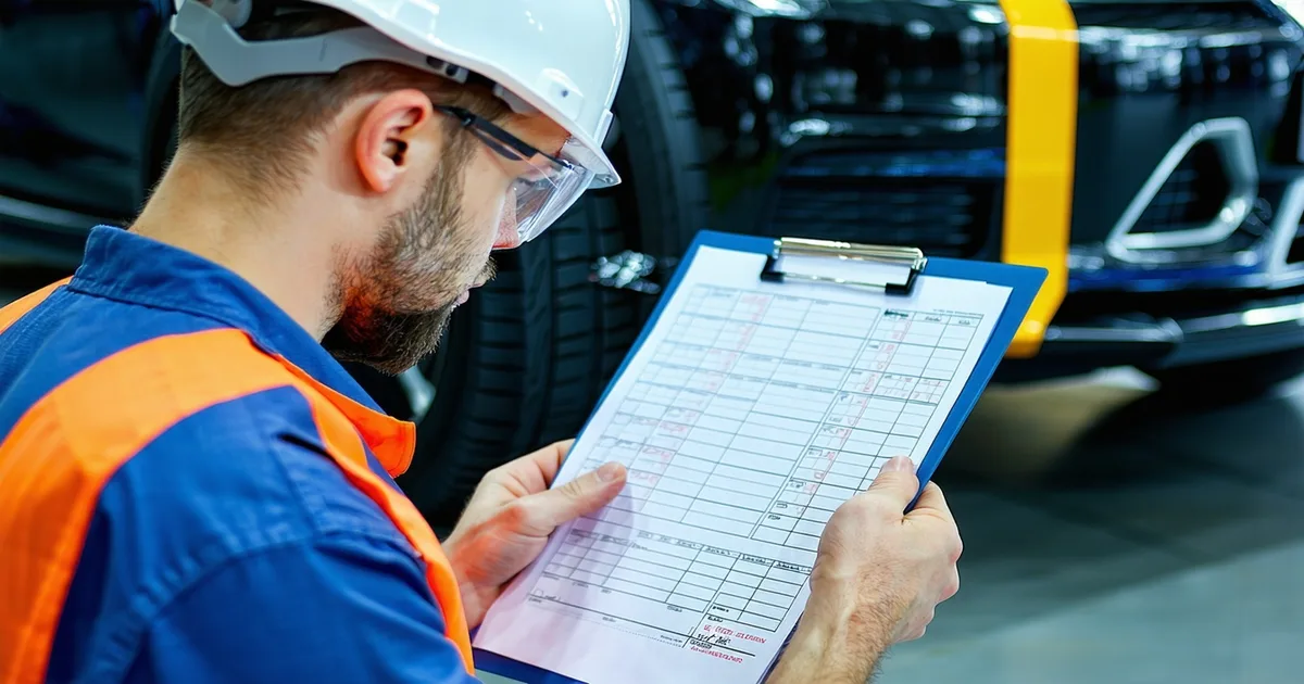 Quality management documentation and industrial inspection checklist for IATF 16949 compliance